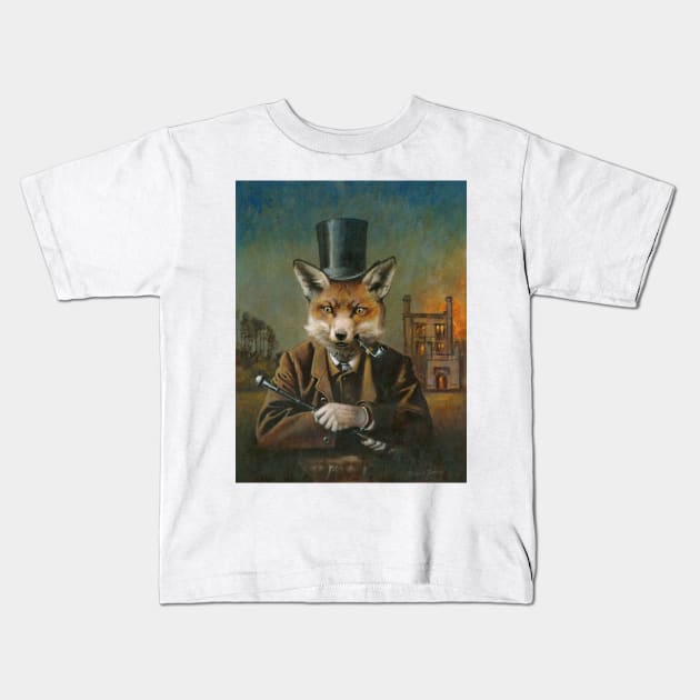 The Dapper Fox Kids T-Shirt by mictomart